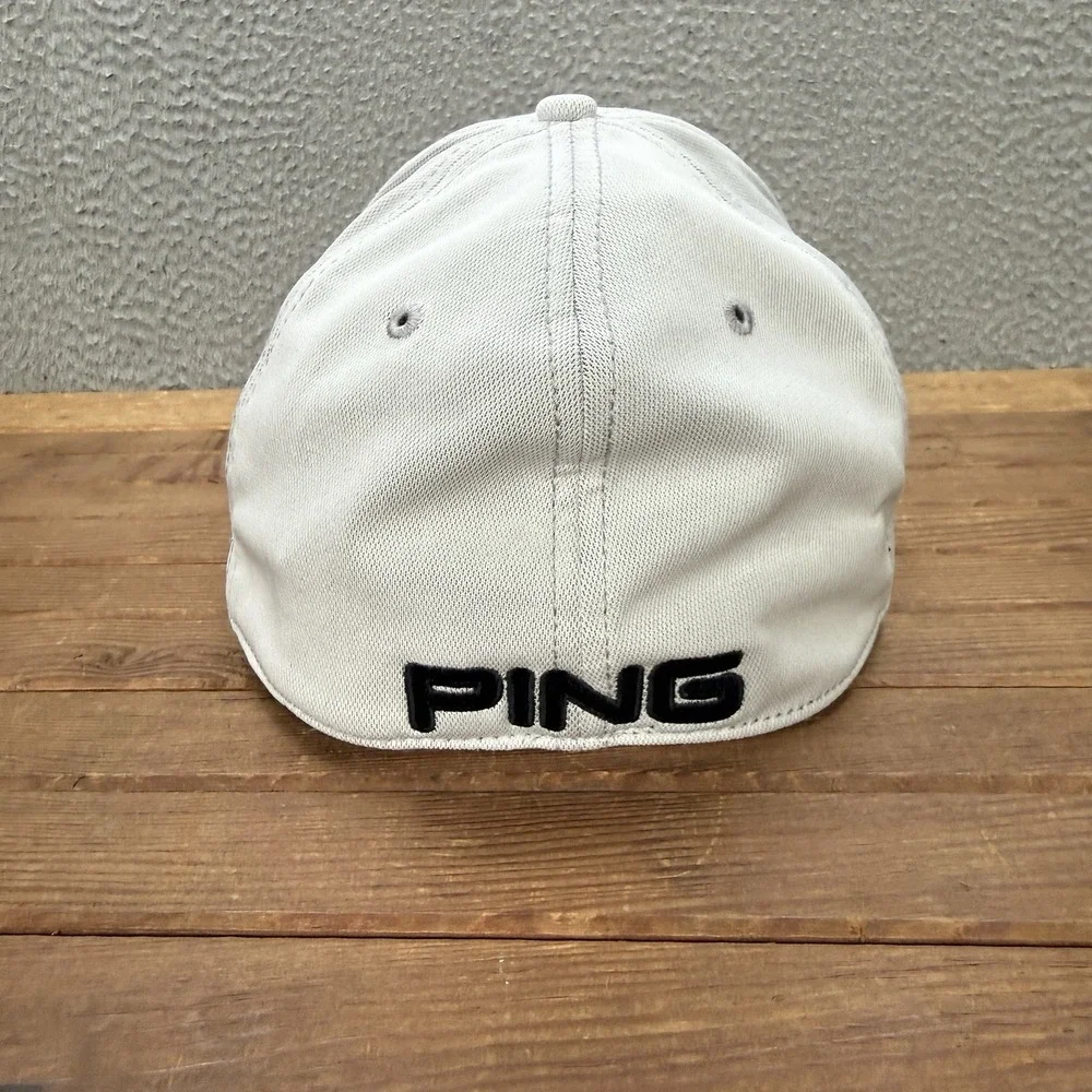 Ping Golf Hat Adult Gray Fitted Cap G15 Golf Irons Embroidered Bamboo Blend Mens